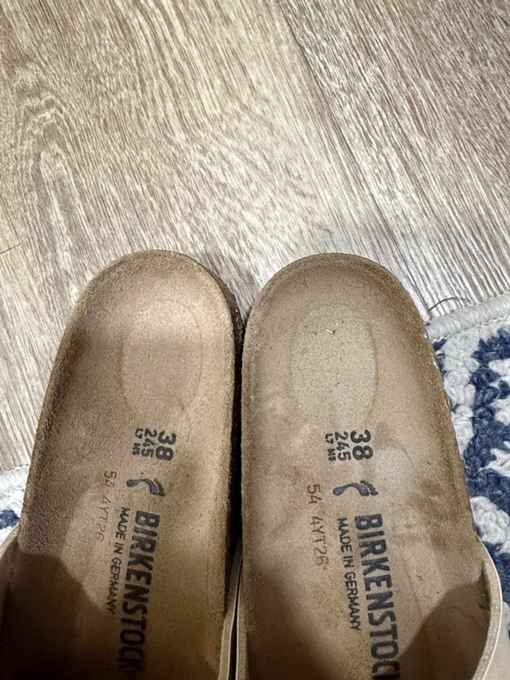 Birkenstock Madrid Single Strap Sandals in beige with Gold Buckles - Picture 5 of 5